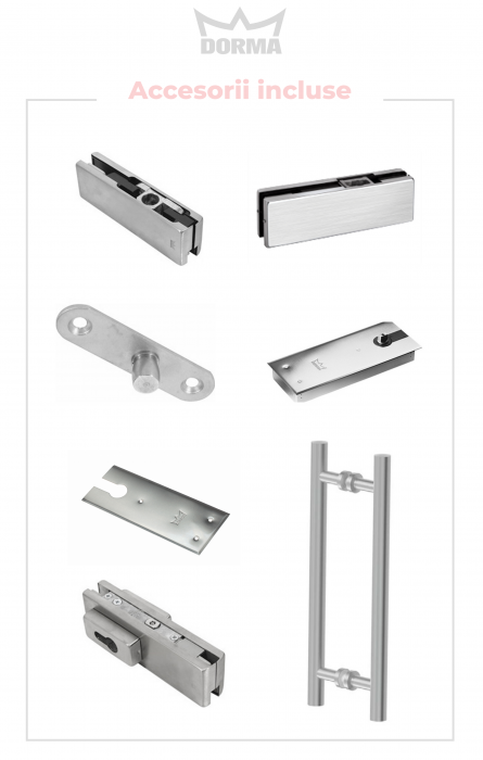 Usa dublu batanta din sticla securizata Clara/Mata 10 mm (Accesorii si maner incluse) [3]