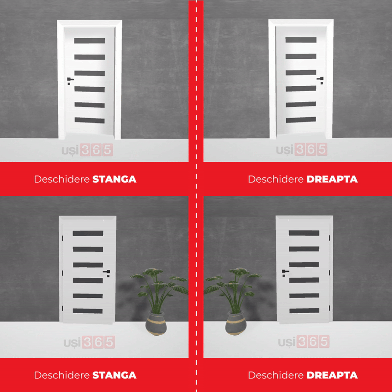 Usa HDF cu toc reglabil din MDF/PAL - Colectia SONG 5.3 - Culoare Alb cu baghete Negre [5]