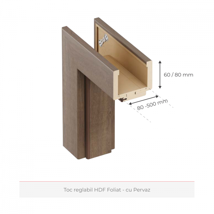 Usa interior Alba HDF cu toc reglabil din MDF/PAL - Colectia STENOIR Alb 7.5 [7]