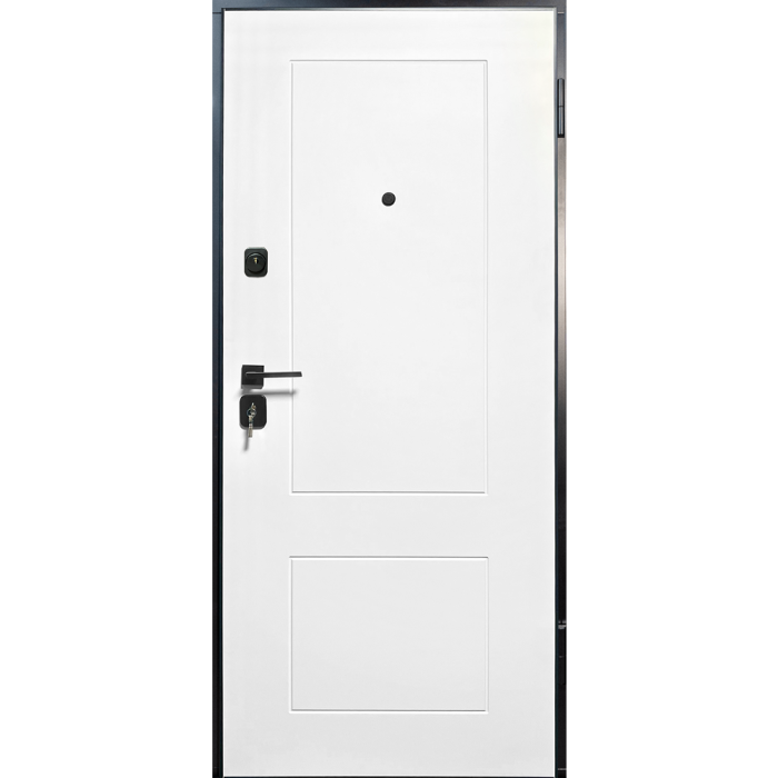 Usa intrare apartament AMURA365 - Finisaj in 2 culori cu riflaj negru si insertie de Cires [2]