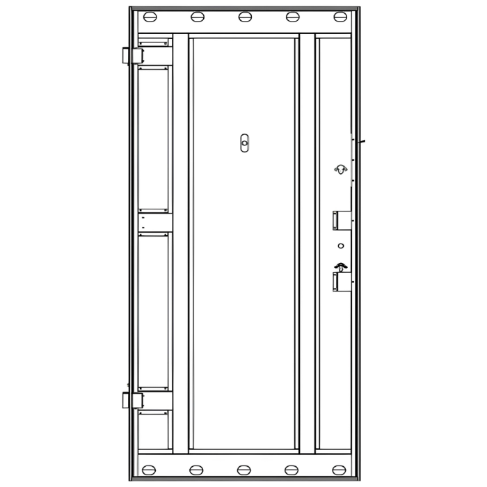 Usa intrare apartament AMURA365 - Finisaj in 2 culori cu riflaj negru si insertie de Cires [4]