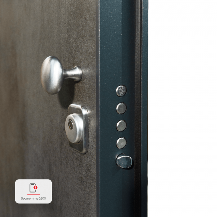 Usa metalica de intrare in apartament bicolora antiefractie RC3 - Culoare Ciment Inchis / Alb [4]