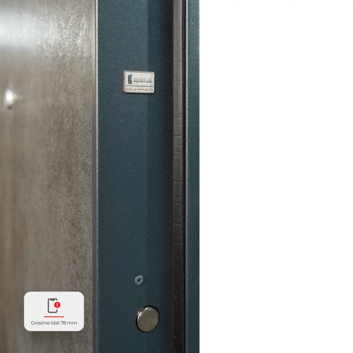 Usa metalica de intrare in apartament bicolora antiefractie RC3 - Culoare Ciment Inchis / Alb [7]