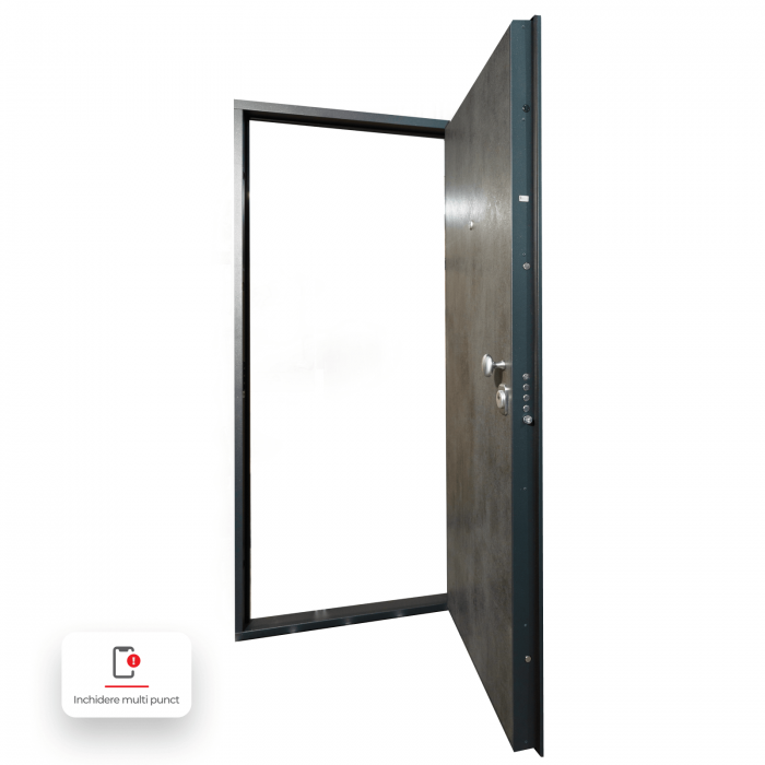 Pachet 12 x Usa metalica de intrare in apartament bicolora antiefractie RC3 - Culoare Ciment Inchis / Alb [4]