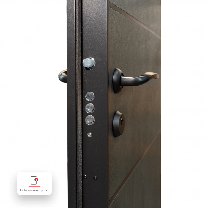 Usa metalica intrare apartament Sentra365 - izolatie fonica / termica - Culoare Ciment Gri Inchis / Alb /Nuc [6]