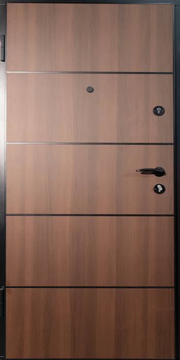 Usa metalica intrare apartament Sentra365 - izolatie fonica / termica - Culoare Ciment Gri Inchis / Alb /Nuc [2]