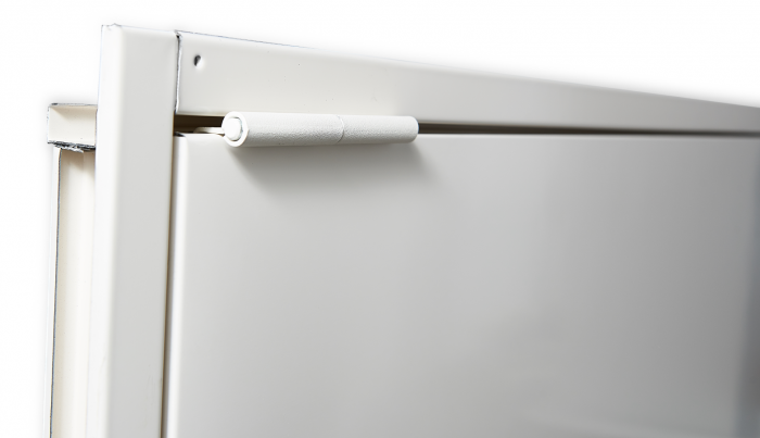 Usa metalica blat 40 mm din otel multifunctionala cu geam pentru boxa / magazie - RAL 7035 Gri Deschis [6]
