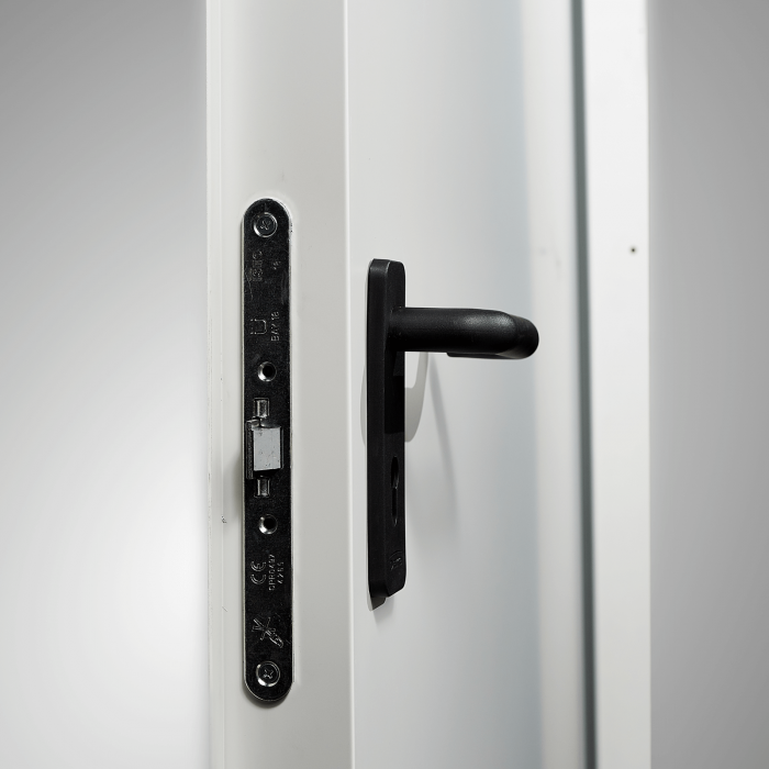 Usa metalica dubla blat 60 mm intrare secundara cu geam - RAL 7035 - Gri Deschis - Usa dubla multifunctionala otel [7]