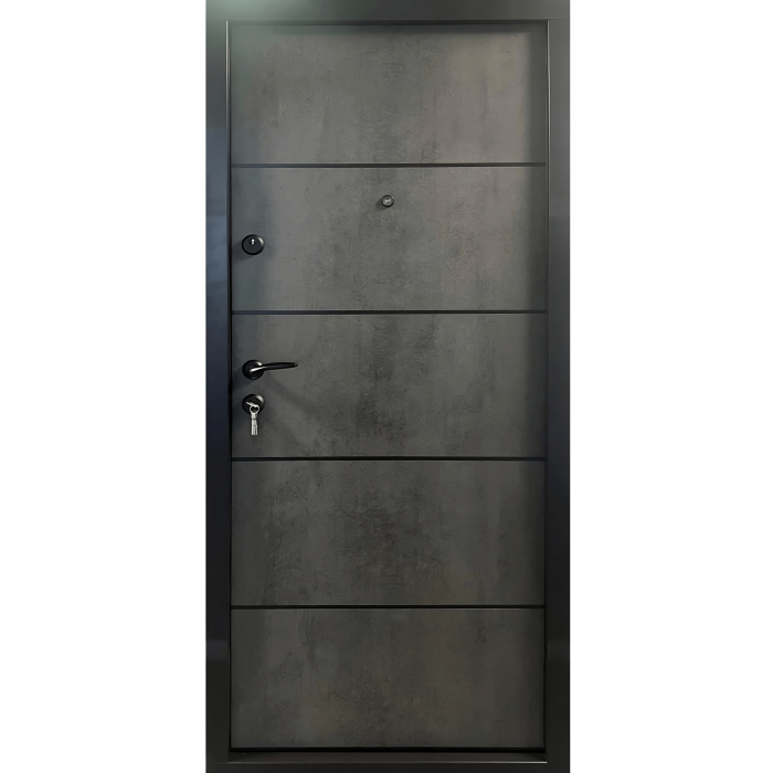 Usa metalica intrare apartament Sentra365 - izolatie fonica / termica - Culoare Ciment Gri Inchis / Alb /Nuc [13]