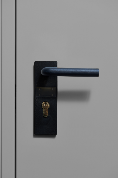 Usa metalica blat 40 mm din otel multifunctionala pentru boxa / magazie - RAL 7035 Gri Deschis - Deschidere Reversibila [5]
