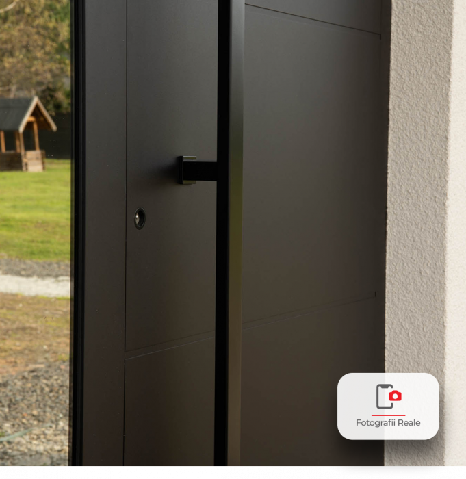 Usa pivotanta de intrare in casa din otel – Model PIVOT, gri antracit RAL 7016 [5]