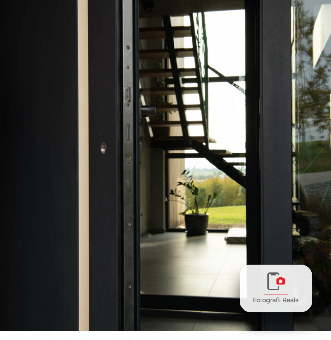 Usa pivotanta de intrare in casa din otel – Model PIVOT, gri antracit RAL 7016 [4]