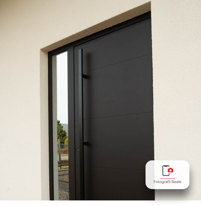 Usa pivotanta de intrare in casa din otel – Model PIVOT, gri antracit RAL 7016 [3]