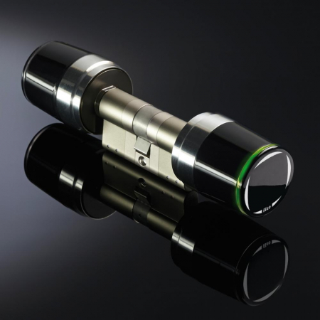 Cilindru electronic - Libra Smart Iseo, 40x30, Finisaj negru inox