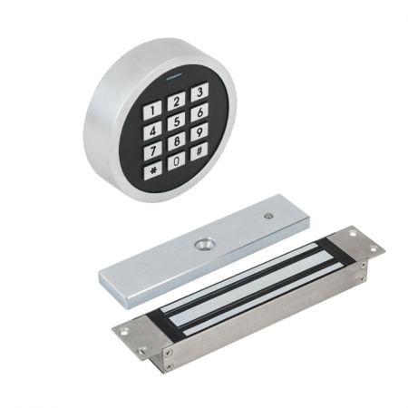 ACCESORII UȘI - Control acces cu tastatura si cititor de carduri - Electromagnet si Suport - Recomandat pentru usile Antifoc