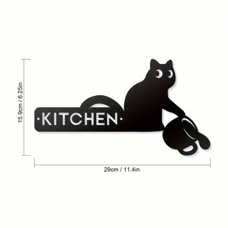 Placuta metalica decorativa 'KITCHEN' pentru usa / perete