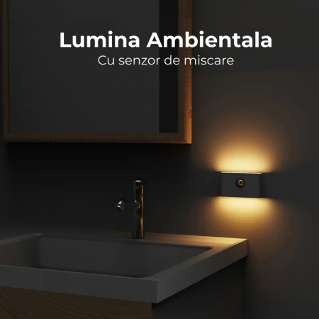 Lumina LED cu senzor de mișcare SMART - lampă de veghe pentru noptieră, dulap, dormitor, baie, hol, bucătărie