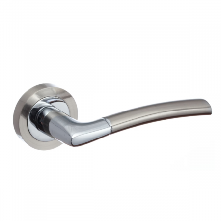 Pachet 20 x Maner PRESTO crom satinat si rozeta rotunda PZ / BB [2]