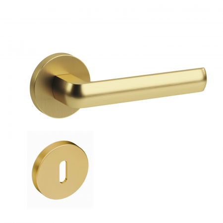 Manere usi interior - Maner usa de interior Auriu Accent Plus cu fluture WC sau rozeta BB