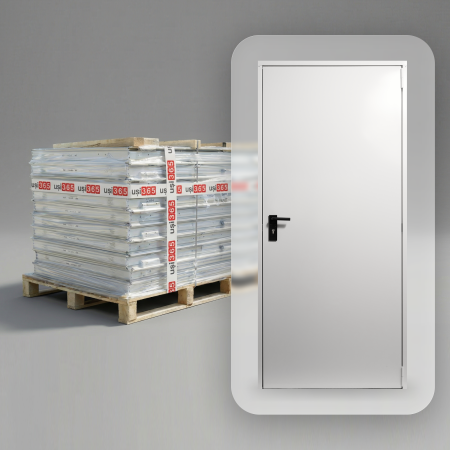 Pachete PROMO - Pachet 10X Usa metalica blat 40 mm din otel multifunctionala pentru boxa / magazie - RAL 9010 Alb-Crem - Deschidere Reversibila