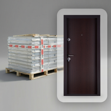 Pachete PROMO - Pachet 12 x Usa metalica intrare apartament placata cu MDF Wenge - Mega EKO P+ 9000