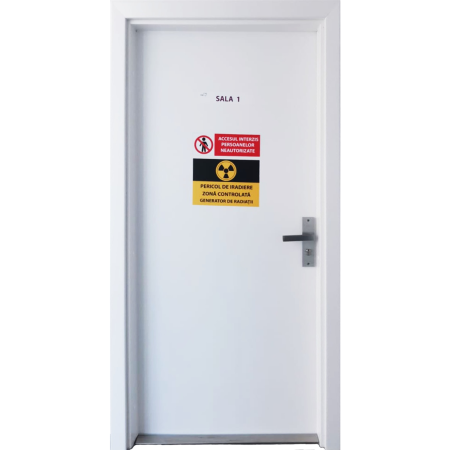 Usi Metalice Tehnice - Usa antiradiatii HDF placata cu PLUMB - ROENTGEN CPL 0.2 Alb - 1 canat