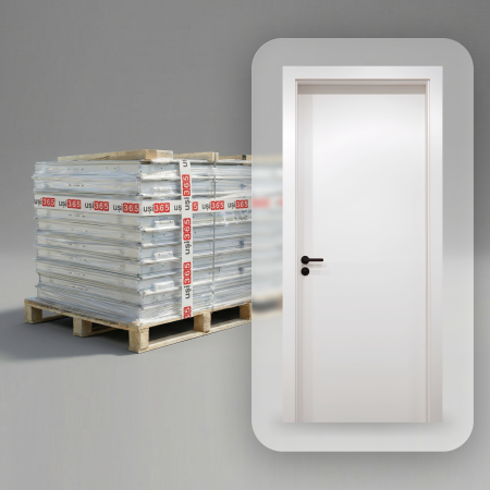 Usi pentru Hotel - 25 x Usa de interior Alb CPL cu toc metalic / toc reglabil HDF Folie Decor