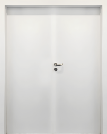 UȘI HORECA - Usa de interior dubla HPL 0.7 Alb cu toc metalic / toc reglabil decor - Suprafata Antimicrobiana