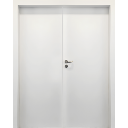 Usi Albe - Usa de interior dubla HPL 0.7 Alb cu toc metalic / toc reglabil decor - Suprafata Antimicrobiana