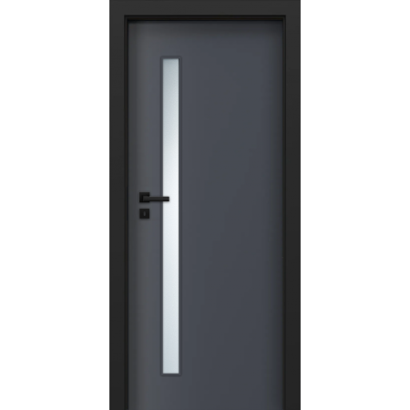 Usi Gri Antracit - Usa de interior gri antracit finisaj CPL cu toc metalic negru mat - DECOR 4.2