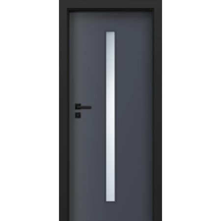 Usi Gri Antracit - Usa de interior gri antracit finisaj CPL cu toc metalic negru mat - DECOR 4.3