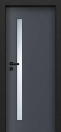 Usi Gri Antracit - Usa de interior gri antracit finisaj CPL cu toc metalic negru mat - DECOR 4.2