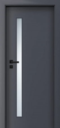 Usi cu Toc Reglabil - Usa de interior gri antracit finisaj CPL cu toc metalic negru mat - DECOR 4.2