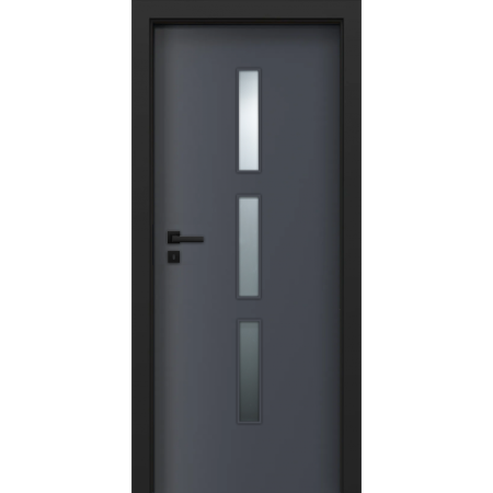 Usi Gri Antracit - Usa de interior gri antracit finisaj CPL cu toc metalic negru mat - INFINIT 4.1