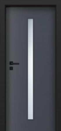 Usi Gri Antracit - Usa de interior gri antracit finisaj CPL cu toc metalic negru mat - DECOR 4.3