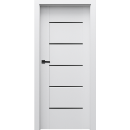 Usi PORTA Doors - Usa de interior PORTA VERTE PREMIUM cu toc reglabil - Model E5 - Sticla Neagra