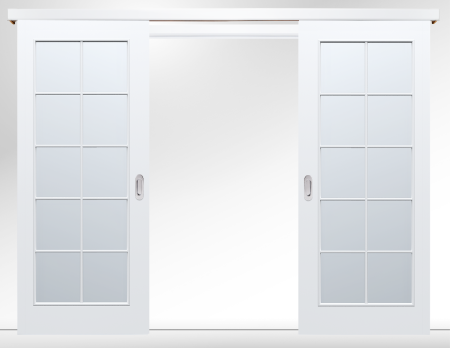 Usi PORTA Doors - Usa glisanta dubla HDF aplicata pe perete PORTA Decor model C
