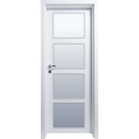 Prezentare Live Usi - Usa HDF cu toc reglabil din MDF/PAL - Colectia QUADRAT 4.1 - Culoare Alb