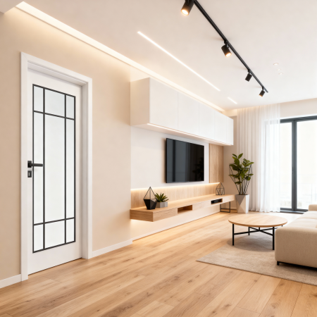 Usa interior Alba HDF cu toc reglabil din MDF/PAL - Colectia STENOIR Alb 7.1 [2]