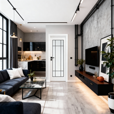 Usa interior Alba HDF cu toc reglabil din MDF/PAL - Colectia STENOIR Alb 7.1 [1]