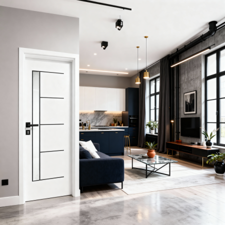 Usa interior Alba HDF cu toc reglabil din MDF/PAL - Colectia STENOIR Alb 7.5 [1]