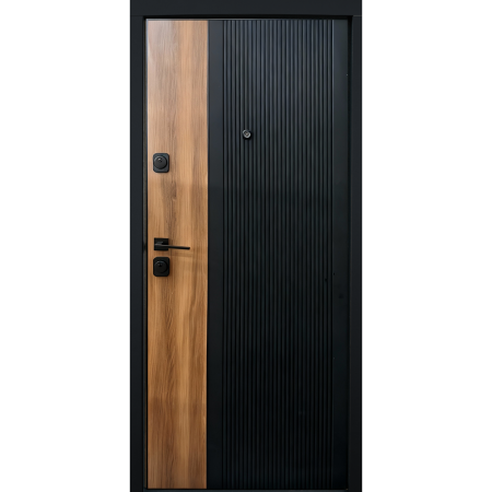 Usi de intrare in apartament - Usa intrare apartament AMURA365 - Finisaj in 2 culori cu riflaj negru si insertie de Cires