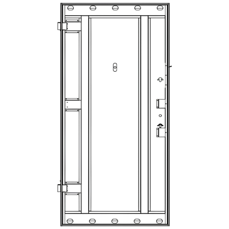 Usa intrare apartament AMURA365 - Finisaj in 2 culori cu riflaj negru si insertie de Cires [3]