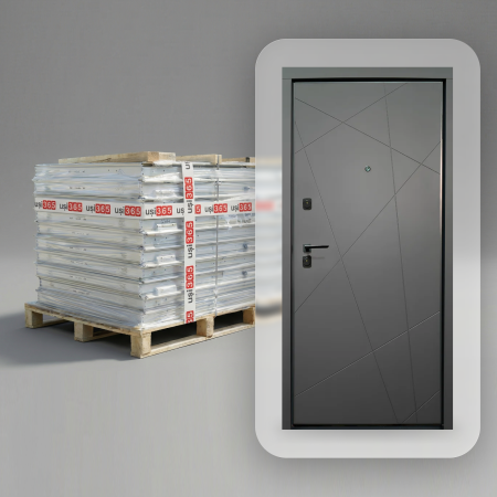 Pachete PROMO - Pachet 12 x Usa intrare apartament LINEA365 bicolora - Finisaj in 2 culori Gri Antracit / Alb