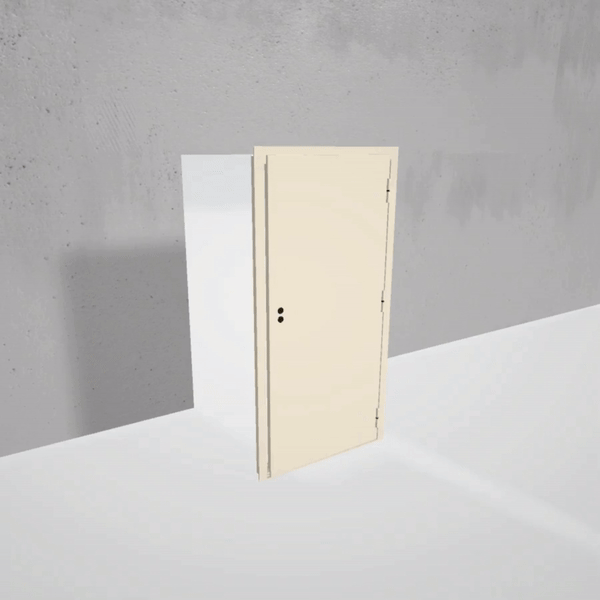 Pachet 10X Usa metalica blat 40 mm din otel multifunctionala pentru boxa / magazie - RAL 9010 Alb-Crem - Deschidere Reversibila [7]