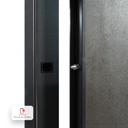 Pachet 12 x Usa metalica de intrare in apartament bicolora antiefractie RC3 - Culoare Ciment Inchis / Alb [5]