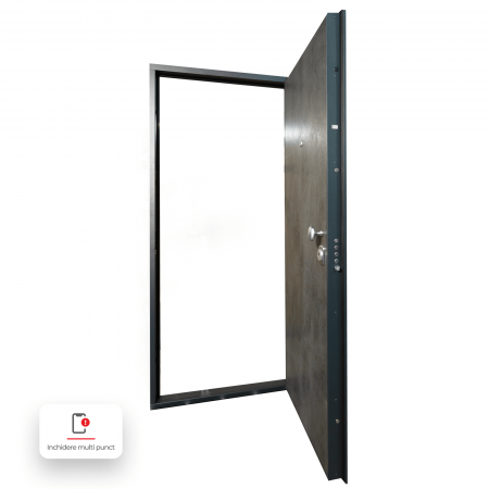 Pachet 12 x Usa metalica de intrare in apartament bicolora antiefractie RC3 - Culoare Ciment Inchis / Alb [3]