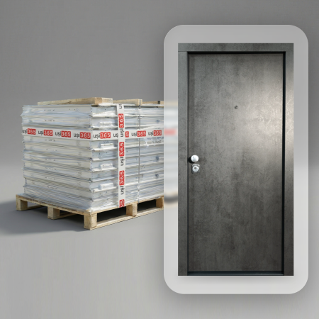 Pachete PROMO - Pachet 12 x Usa metalica de intrare in apartament bicolora antiefractie RC3 - Culoare Ciment Inchis / Alb