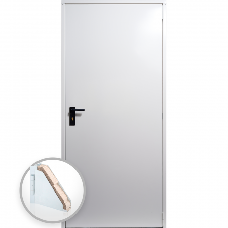 Usi Metalice Tehnice - Usa metalica blat 40 mm din otel multifunctionala pentru boxa / magazie - RAL 9003 Alb - Deschidere Reversibila