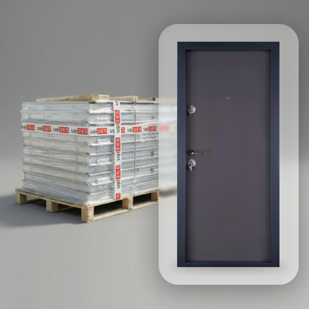 Pachete PROMO - Pachet 12 x Usa metalica intrare apartament placata cu MDF Gri Antracit - Mega EKO P+ 9000